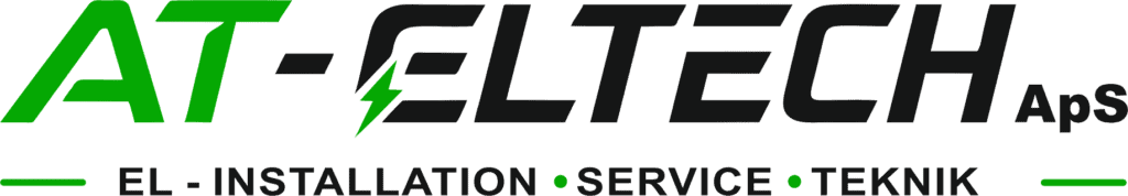 at-eltech logo med sort og grøn skrift